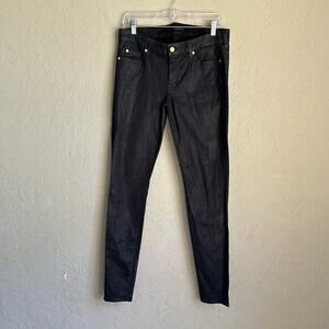 7 for all Manking shiny black skinny‎ pant size 32